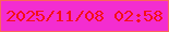 文字の大きさ：3、枠の色：fc6559、背景の色：f32dd0、文字の色：f50f17 無料ブログパーツのブログ時計