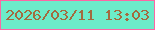 文字の大きさ：3、枠の色：fc67a4、背景の色：6cecc9、文字の色：a36b3f 無料ブログパーツのブログ時計
