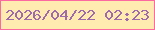 文字の大きさ：1、枠の色：fc68a0、背景の色：ffeaaf、文字の色：9d6aab 無料ブログパーツのブログ時計