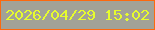 文字の大きさ：1、枠の色：fc690e、背景の色：a2a297、文字の色：e6fc2e 無料ブログパーツのブログ時計