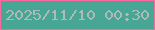 文字の大きさ：1、枠の色：fc699e、背景の色：48a794、文字の色：afbbb8 無料ブログパーツのブログ時計