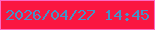 文字の大きさ：3、枠の色：fc6bc3、背景の色：fa1641、文字の色：4493c8 無料ブログパーツのブログ時計