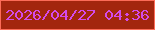 文字の大きさ：5、枠の色：fc6c58、背景の色：a3260e、文字の色：d34beb 無料ブログパーツのブログ時計