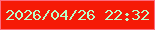文字の大きさ：3、枠の色：fc6c7e、背景の色：f61a06、文字の色：bafcc8 無料ブログパーツのブログ時計