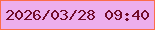 文字の大きさ：2、枠の色：fc6d4a、背景の色：edaeed、文字の色：720c2a 無料ブログパーツのブログ時計
