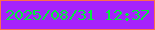 文字の大きさ：4、枠の色：fc6d4d、背景の色：a623fb、文字の色：05ec3c 無料ブログパーツのブログ時計