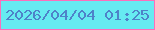 文字の大きさ：5、枠の色：fc6ebb、背景の色：66eaf1、文字の色：4e82c9 無料ブログパーツのブログ時計