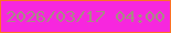 文字の大きさ：1、枠の色：fc7025、背景の色：f727de、文字の色：a88a84 無料ブログパーツのブログ時計