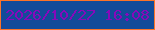 文字の大きさ：5、枠の色：fc7328、背景の色：134b99、文字の色：8709ba 無料ブログパーツのブログ時計