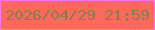 文字の大きさ：4、枠の色：fc76e3、背景の色：fc695c、文字の色：877d51 無料ブログパーツのブログ時計