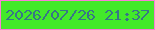文字の大きさ：5、枠の色：fc7cd9、背景の色：43e92a、文字の色：377686 無料ブログパーツのブログ時計