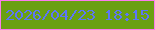 文字の大きさ：5、枠の色：fc7ced、背景の色：6aa012、文字の色：5c76f6 無料ブログパーツのブログ時計