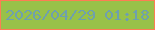 文字の大きさ：3、枠の色：fc7d54、背景の色：98c149、文字の色：6fa0ad 無料ブログパーツのブログ時計