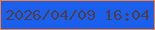 文字の大きさ：1、枠の色：fc7f2d、背景の色：1b60ec、文字の色：4e3e4d 無料ブログパーツのブログ時計