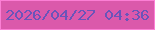 文字の大きさ：2、枠の色：fc7fd5、背景の色：db59ab、文字の色：6b54b9 無料ブログパーツのブログ時計