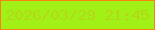 文字の大きさ：4、枠の色：fc8114、背景の色：a1f116、文字の色：b5d71a 無料ブログパーツのブログ時計