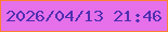 文字の大きさ：2、枠の色：fc812f、背景の色：e570ea、文字の色：4f2fb1 無料ブログパーツのブログ時計