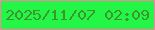 文字の大きさ：4、枠の色：fc81a5、背景の色：24f647、文字の色：3c952d 無料ブログパーツのブログ時計
