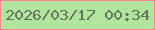 文字の大きさ：5、枠の色：fc8393、背景の色：b1e59d、文字の色：63745f 無料ブログパーツのブログ時計