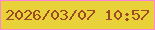 文字の大きさ：4、枠の色：fc85dc、背景の色：e8d139、文字の色：9c4924 無料ブログパーツのブログ時計