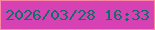 文字の大きさ：3、枠の色：fc88a6、背景の色：d642b3、文字の色：116d66 無料ブログパーツのブログ時計