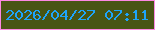 文字の大きさ：5、枠の色：fc88e2、背景の色：485514、文字の色：1ea4fa 無料ブログパーツのブログ時計
