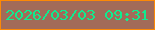 文字の大きさ：2、枠の色：fc8906、背景の色：a26b59、文字の色：0fec8f 無料ブログパーツのブログ時計