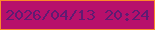 文字の大きさ：4、枠の色：fc892a、背景の色：b7106b、文字の色：601b72 無料ブログパーツのブログ時計