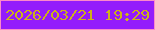 文字の大きさ：4、枠の色：fc89ca、背景の色：941cfb、文字の色：cdb219 無料ブログパーツのブログ時計