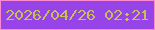 文字の大きさ：1、枠の色：fc89d1、背景の色：9643e8、文字の色：c6bf5a 無料ブログパーツのブログ時計