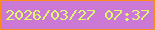 文字の大きさ：3、枠の色：fc8c1e、背景の色：cb79d4、文字の色：e1f770 無料ブログパーツのブログ時計
