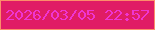 文字の大きさ：4、枠の色：fc8e6a、背景の色：e01c65、文字の色：ef35d2 無料ブログパーツのブログ時計