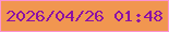 文字の大きさ：3、枠の色：fc93d2、背景の色：f19650、文字の色：8c11a5 無料ブログパーツのブログ時計