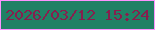 文字の大きさ：5、枠の色：fc93ff、背景の色：208165、文字の色：871f4e 無料ブログパーツのブログ時計