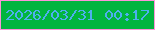 文字の大きさ：2、枠の色：fc94d9、背景の色：01b53f、文字の色：4eafee 無料ブログパーツのブログ時計