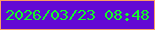 文字の大きさ：5、枠の色：fc9b65、背景の色：6309d4、文字の色：13fa28 無料ブログパーツのブログ時計