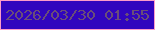 文字の大きさ：3、枠の色：fc9bc9、背景の色：3105be、文字の色：6a4d79 無料ブログパーツのブログ時計
