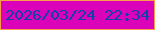 文字の大きさ：4、枠の色：fc9c48、背景の色：db03b9、文字の色：0e44a9 無料ブログパーツのブログ時計