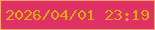 文字の大きさ：5、枠の色：fca06d、背景の色：df3165、文字の色：dead01 無料ブログパーツのブログ時計