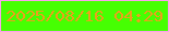 文字の大きさ：2、枠の色：fca0ed、背景の色：46ff02、文字の色：ed9f1c 無料ブログパーツのブログ時計