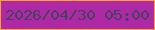 文字の大きさ：4、枠の色：fca129、背景の色：af28a5、文字の色：47415e 無料ブログパーツのブログ時計