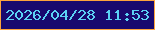 文字の大きさ：1、枠の色：fca33c、背景の色：18096e、文字の色：5bd2f4 無料ブログパーツのブログ時計
