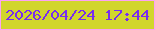 文字の大きさ：2、枠の色：fca3f3、背景の色：d1d62c、文字の色：782def 無料ブログパーツのブログ時計
