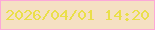 文字の大きさ：5、枠の色：fca8d8、背景の色：f5e0c3、文字の色：eadf4a 無料ブログパーツのブログ時計