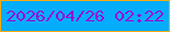 文字の大きさ：4、枠の色：fca913、背景の色：03adfc、文字の色：9605d8 無料ブログパーツのブログ時計