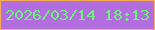 文字の大きさ：3、枠の色：fcad53、背景の色：b26edf、文字の色：6ff07c 無料ブログパーツのブログ時計