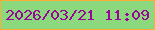 文字の大きさ：2、枠の色：fcae34、背景の色：8cd87f、文字の色：980794 無料ブログパーツのブログ時計