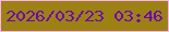 文字の大きさ：4、枠の色：fcaefd、背景の色：9c8210、文字の色：6e02bc 無料ブログパーツのブログ時計