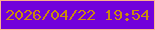 文字の大きさ：5、枠の色：fcaf8f、背景の色：7201db、文字の色：cb8a0d 無料ブログパーツのブログ時計