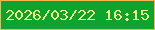 文字の大きさ：1、枠の色：fcb24f、背景の色：0ba52d、文字の色：eefc83 無料ブログパーツのブログ時計